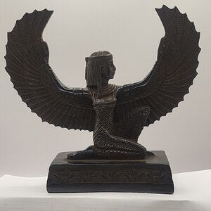 Elegant Black Winged Goddess Sculpture